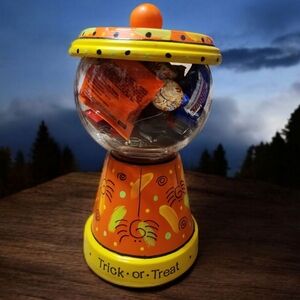 Handmade Halloween Candy Jar w Spiders